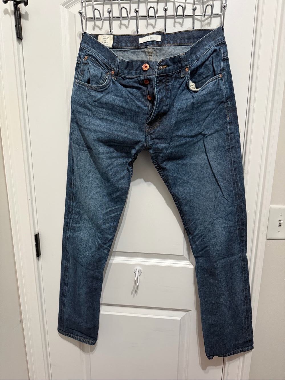 Billy Reid Men’s Indigo Blue Slim Jeans - 36 x 32